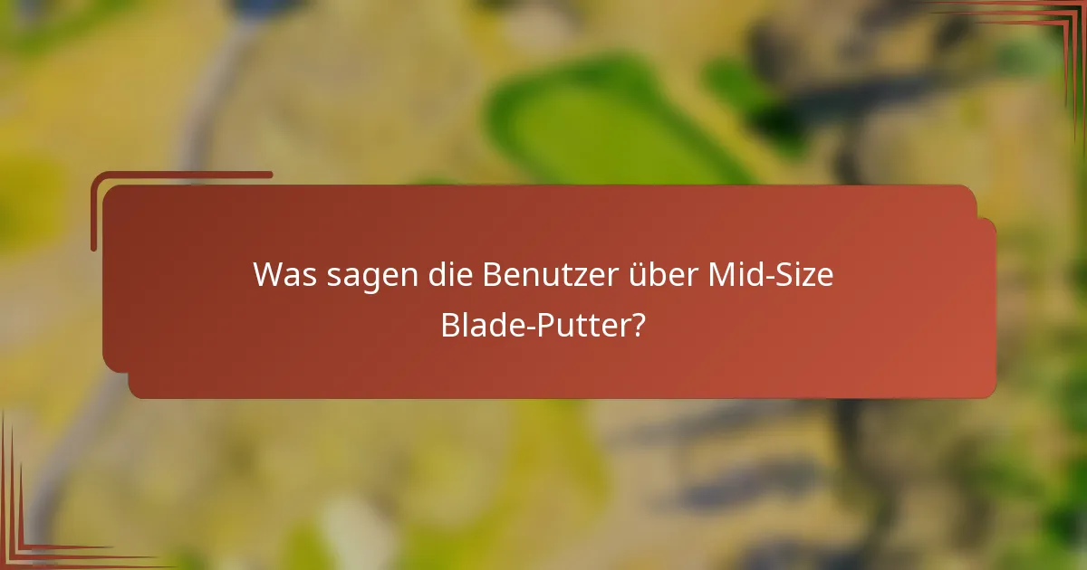 Was sagen die Benutzer über Mid-Size Blade-Putter?