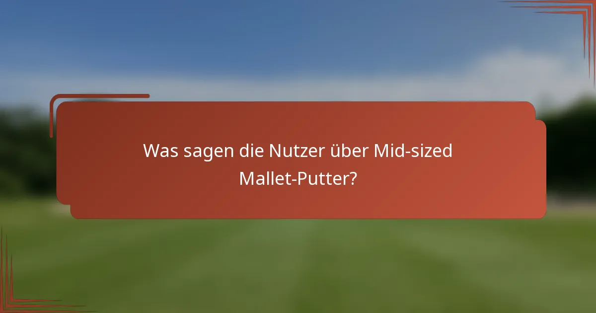 Was sagen die Nutzer über Mid-sized Mallet-Putter?