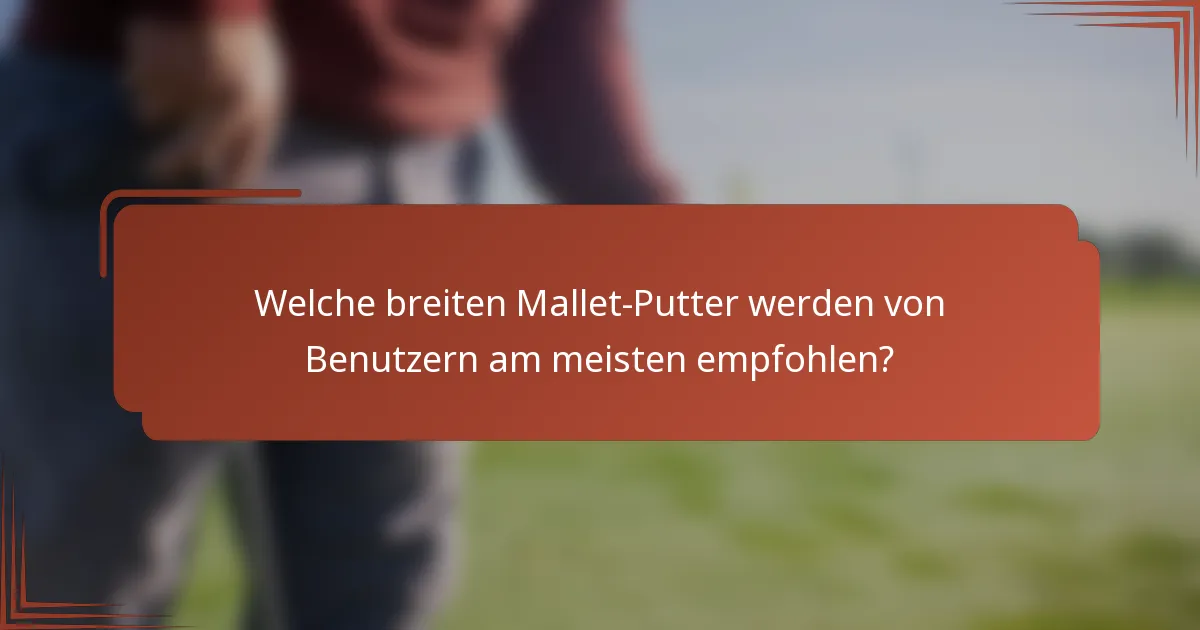 Welche breiten Mallet-Putter werden von Benutzern am meisten empfohlen?