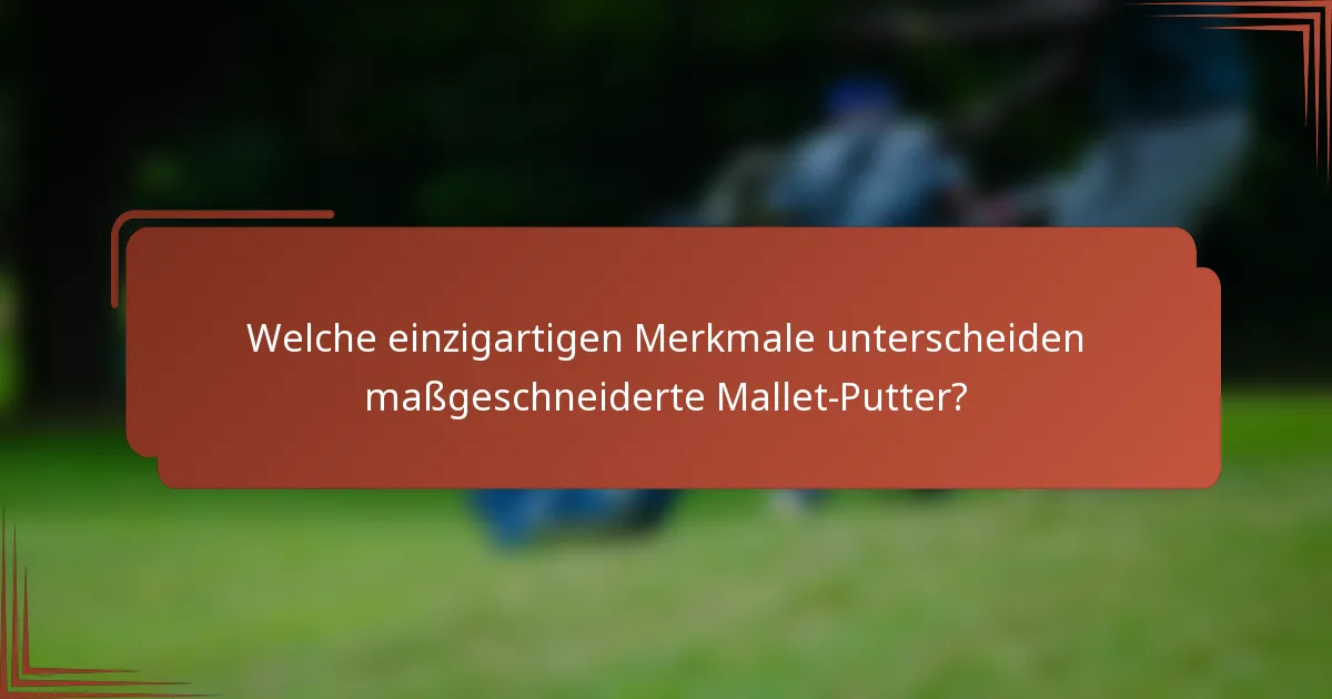 Welche einzigartigen Merkmale unterscheiden maßgeschneiderte Mallet-Putter?