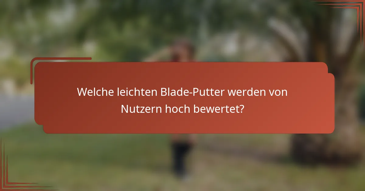 Welche leichten Blade-Putter werden von Nutzern hoch bewertet?