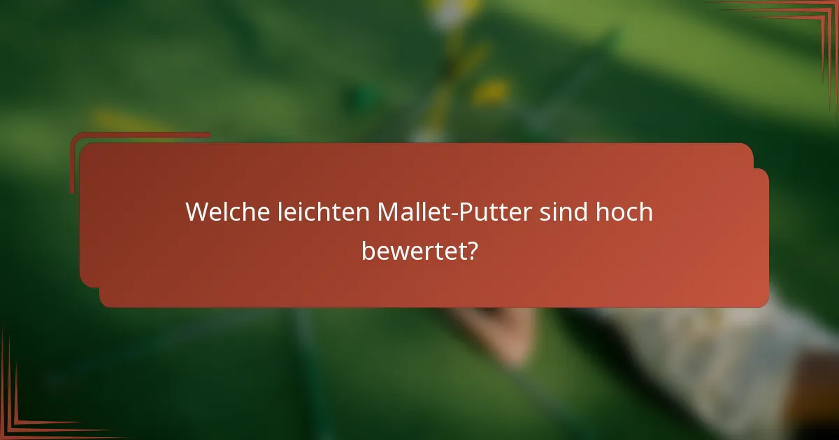 Welche leichten Mallet-Putter sind hoch bewertet?