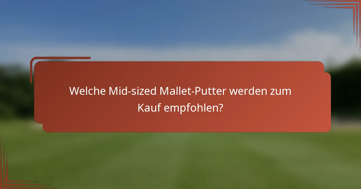 Welche Mid-sized Mallet-Putter werden zum Kauf empfohlen?