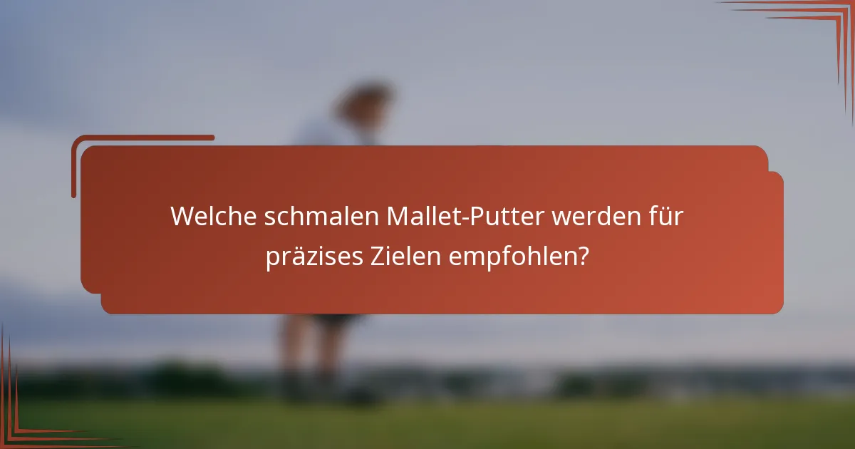 Welche schmalen Mallet-Putter werden für präzises Zielen empfohlen?