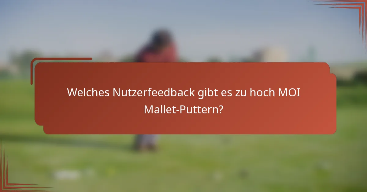 Welches Nutzerfeedback gibt es zu hoch MOI Mallet-Puttern?
