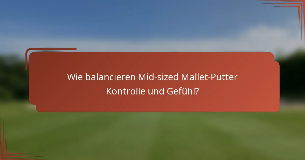 Wie balancieren Mid-sized Mallet-Putter Kontrolle und Gefühl?
