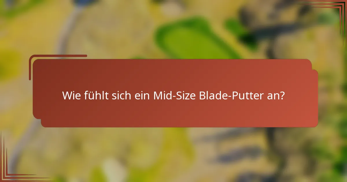 Wie fühlt sich ein Mid-Size Blade-Putter an?
