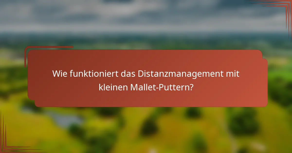 Wie funktioniert das Distanzmanagement mit kleinen Mallet-Puttern?